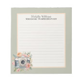 Aquarellkamera und Blume Notizblock (Vorderseite)
