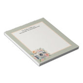 Aquarellkamera und Blume Notizblock (angewinkelt)