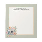Aquarellkamera und Blume Notizblock (Vorderseite)