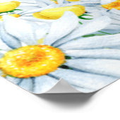 Aquarellkamille Blumenhochzeit Poster (Ecke)