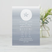 Aquarellkammern + SandDollar Hochzeit Einladung (Stehend Vorderseite)