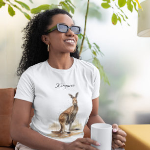 Aquarellkänguru individuell anpassbar T-Shirt