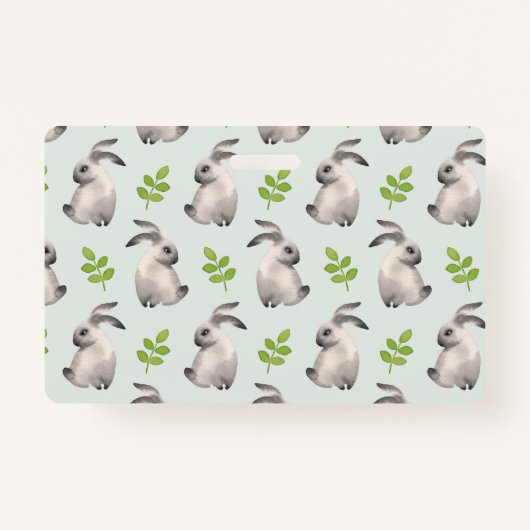 Aquarellkaninchen und Gras Ausweis (Vorderseite)