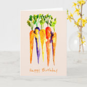 Aquarellkarotten, farbenfrohe Kunst des Essens Karte (Gelbe Blume)