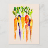 Aquarellkarotten, farbenfrohe Kunst des Essens Postkarte (Vorderseite)