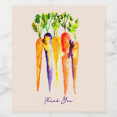 Aquarellkarotten, farbenfrohe Kunst des Essens Weinetikett (Einzelnes Label)