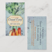 Aquarellkarotten gesunder Koch Catering kulinarisc Visitenkarte (Vorne/Hinten)