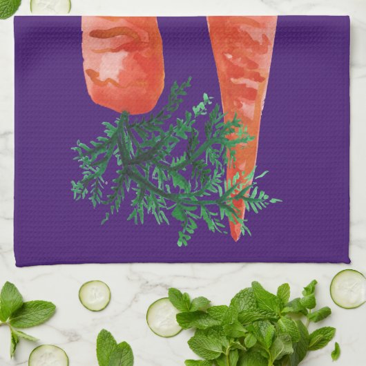 Aquarellkarotten lila geschirrtuch (Gefaltet)