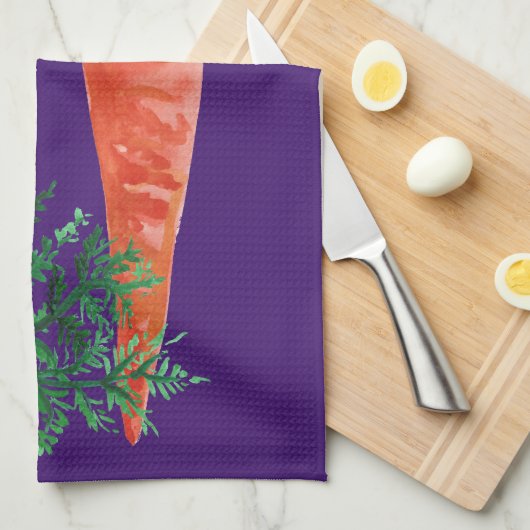 Aquarellkarotten lila geschirrtuch (Viertel Falte)