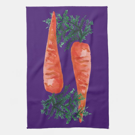 Aquarellkarotten lila geschirrtuch (Vertikal)