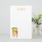 Aquarellkarotten niedliches Gemüse Briefpapier (Stehend Vorderseite)