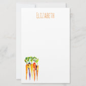 Aquarellkarotten niedliches Gemüse Briefpapier (Vorderseite)