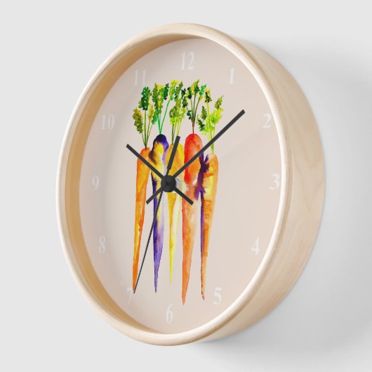 Aquarellkarotten niedliches Gemüse Uhr (Winkel)