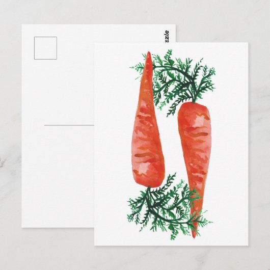 Aquarellkarotten Postkarte (Vorne/Hinten)