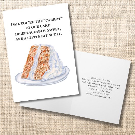 Aquarellkarotterkuchen Vatertag Karte