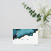 Aquarellkarte aquamarine Visitenkarte (Stehend Vorderseite)