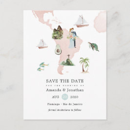 Aquarellkarte der Hochzeit in Urlaubsort Rio Ankündigungspostkarte