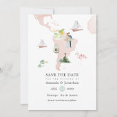 Aquarellkarte der Hochzeit in Urlaubsort Rio Save The Date (Vorderseite)
