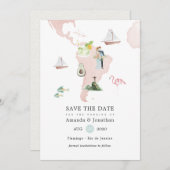 Aquarellkarte der Hochzeit in Urlaubsort Rio Save The Date (Vorne/Hinten)