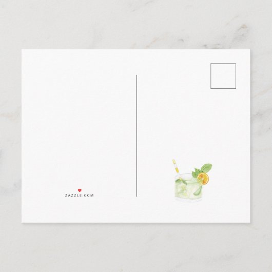 Aquarellkarte der mexikanischen Hochzeit in Urlaub Ankündigungspostkarte (Rückseite)