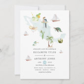 Aquarellkarte der mexikanischen Hochzeit in Urlaub Einladung (Vorderseite)