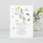 Aquarellkarte der mexikanischen Hochzeit in Urlaub Einladung (Stehend Vorderseite)