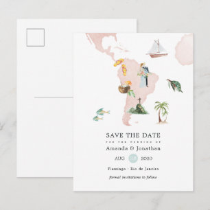 Aquarellkarte der Rio Hochzeitsankündigung Ankündigungspostkarte