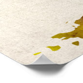 Aquarellkarte der Weltkarte Poster (Ecke)