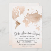 Aquarellkarte Reisende Kinderdusche Einladung (Vorne/Hinten)