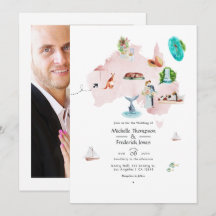 Aquarellkarte von Australien Hochzeit in Urlaubsor