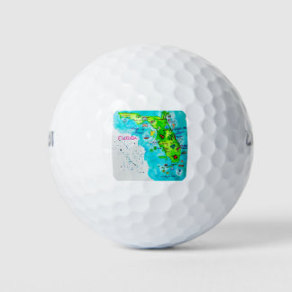 Aquarellkarte von Florida Golfball