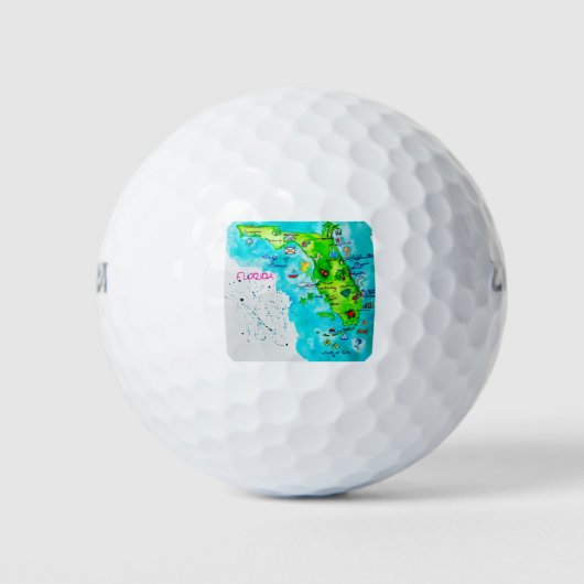 Aquarellkarte von Florida Golfball (Vorderseite)