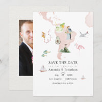 Aquarellkarte von Rio Hochzeit in Urlaubsort Foto