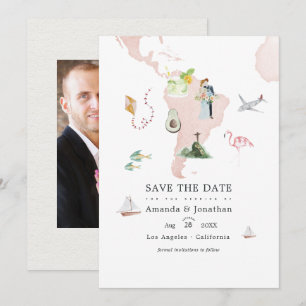 Aquarellkarte von Rio Zielort Hochzeitsfoto Save The Date
