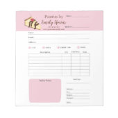 Aquarellkäse Konditorei Gebäck Empfang Notizblock (Vorderseite)