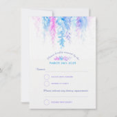 Aquarellkaskadierung lila Hochzeit RSVP Einladung (Rückseite)