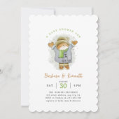 Aquarellkat Einfache Geschlechtsneutrale Babydusch Einladung (Vorderseite)