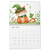 Aquarellkat-Illustrationen Whimsical Feline Kalender (Mär 2027)