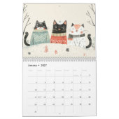 Aquarellkat-Illustrationen Whimsical Feline Kalender (Jan 2027)