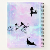 Aquarellkat und Girls Monogram Notebook Notizblock (Rückseite)