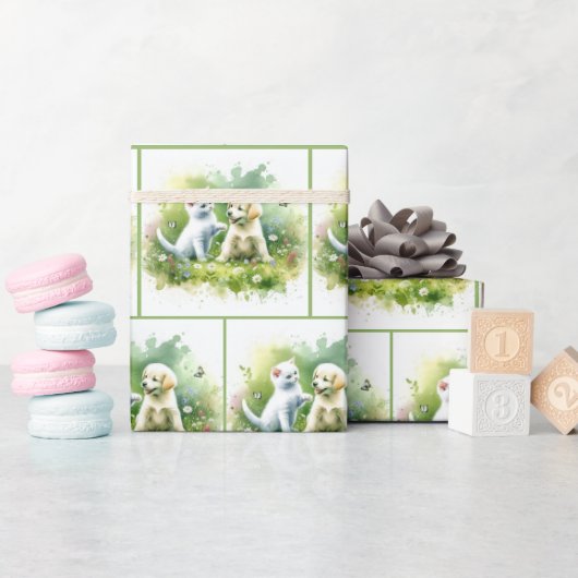 Aquarellkätzchen Geschenkpapier (Babyparty)