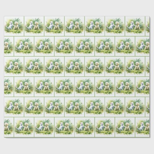 Aquarellkätzchen Geschenkpapier (Flach)