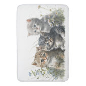 Aquarellkätzchen im Gras Badematte (Vorderseite Vertikal)