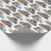 Aquarellkätzchen in den Decken Geschenkpapier (Ecke)