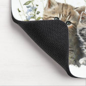 Aquarellkätzchen in Wildblumen Mousepad (Ecke)