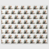 Aquarellkätzchen mit Weihnachtsschmuck Geschenkpapier (Flach)