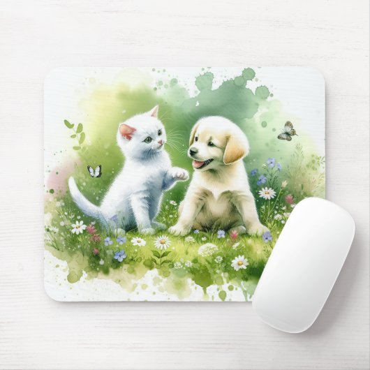 Aquarellkätzchen Mousepad (Mit Mouse)