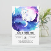 Aquarellkatze Chic Geburtstag Einladung (Stehend Vorderseite)