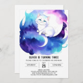 Aquarellkatze Chic Geburtstag Einladung (Vorne/Hinten)