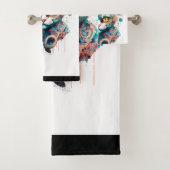 Aquarellkatze im Steampunkstil Badhandtuch Set (Insitu)